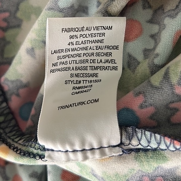 Trina Turk Daisy Floral Bell Sleeve Off the Shoulder Mini Swing Slip Dress - S - Picture 15 of 16